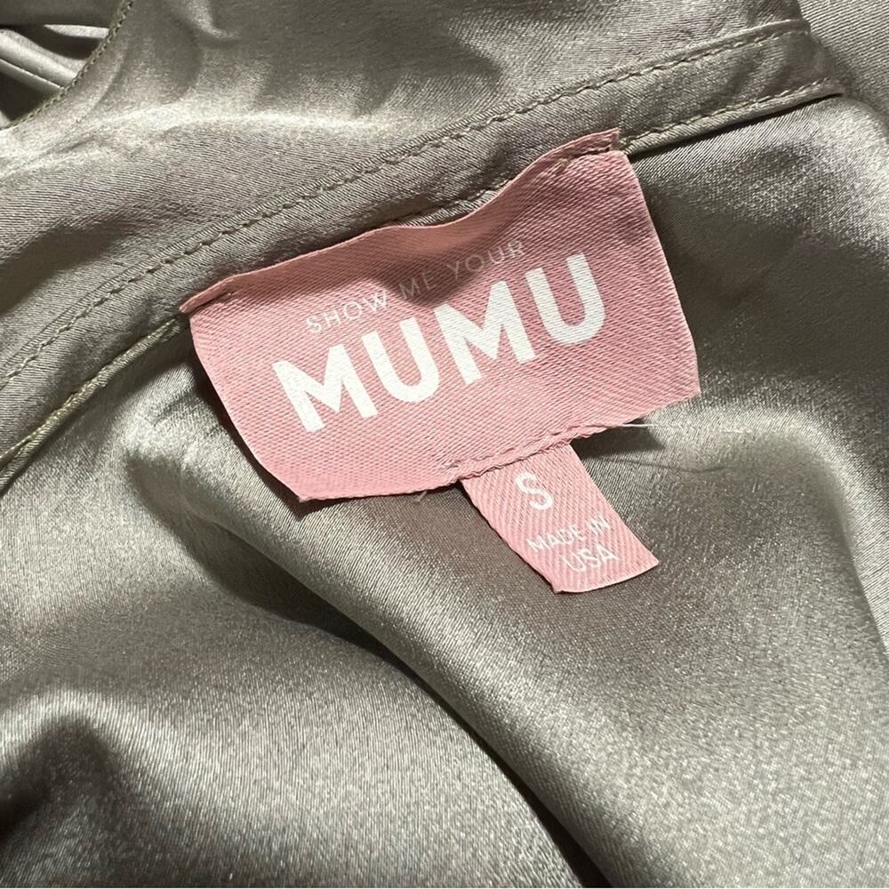 Show Me Your Mumu SMYM Samantha Ruffle Wrap Dress in Moss green NEW SMALL - Picture 4 of 6